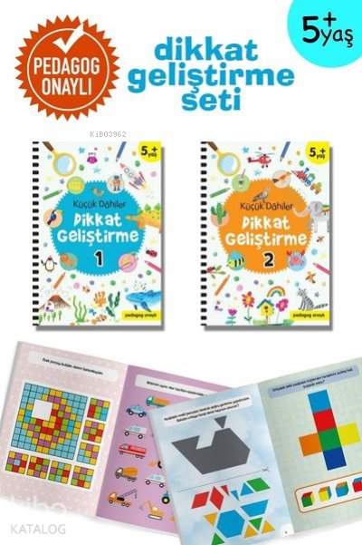 Dahiler Dikkat Geliştirme Seti (2 Kitap Takım) 5+ Yaş (Pedagog Onaylı)