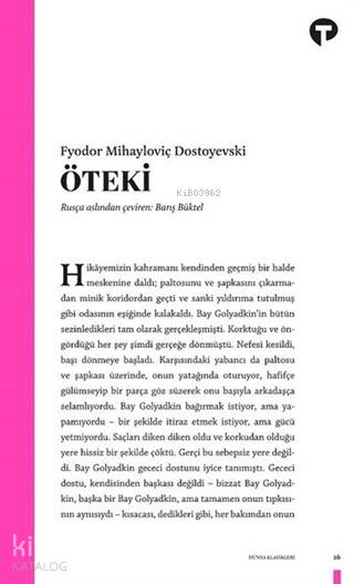 Öteki - Fyodor Mihayloviç Dostoyevski