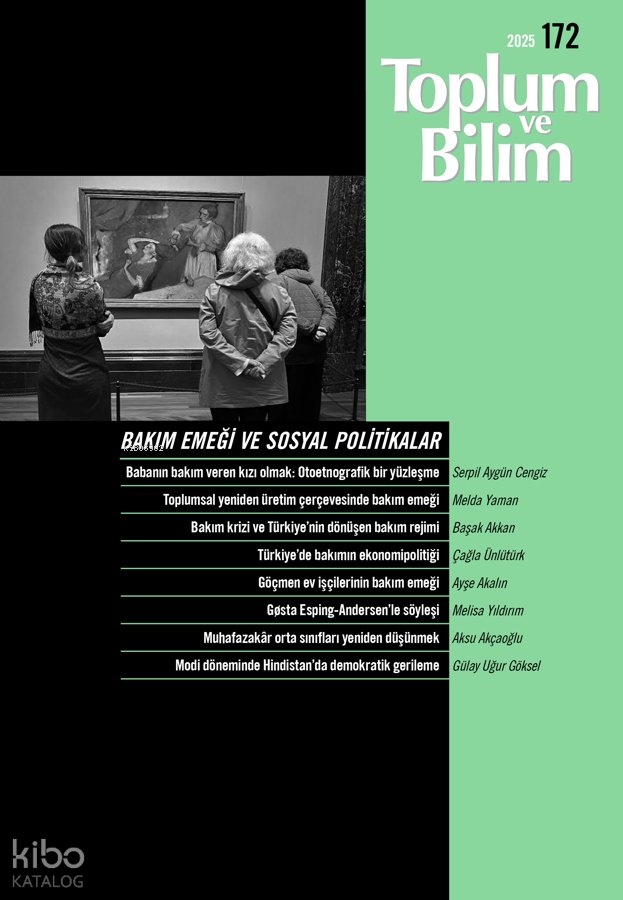Toplum ve Bilim Dergisi Sayı: 172