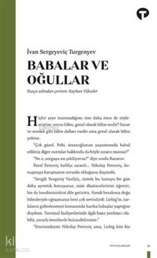 Babalar ve Oğullar - İvan Sergeyeviç Turgenyev
