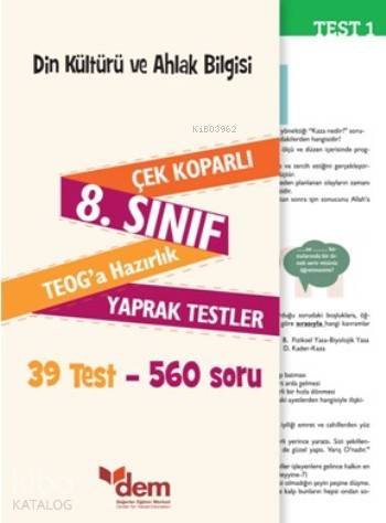 Din Kültürü ve Ahlak Bilgisi 8. Sınıf Teog'a Hazırlık Yaprak Testler - Kolektif 