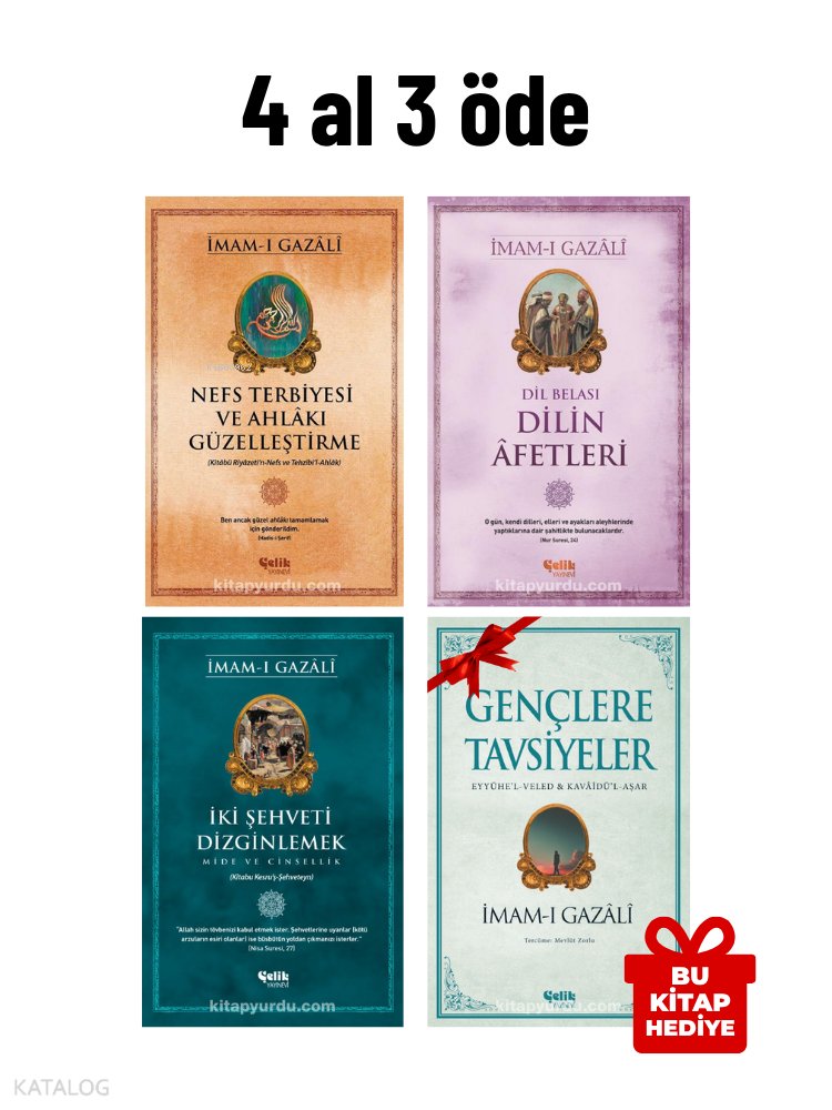 Nefs Terbiyesi - Dil Belası Dilin Afetleri - İki Şehveti Dizginlemek - Gençlere Tavsiyeler (Hediye) - İmam Gazali
