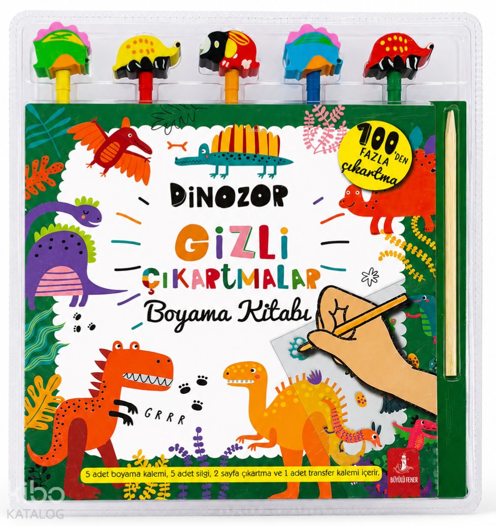 Dinozor Gizli Çıkartmalar Boyama Kitabı Seti - Kolektif