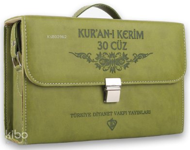 Kuranı Kerim Orta Boy 30 Cüz Yeşil Çanta Kare Kodlu