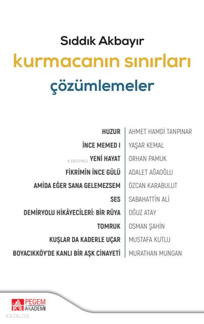 Kurmacanın Sınırları Çözümlemeler - Sıddık Akbayır