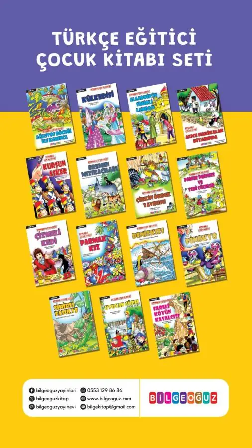 Türkçe Eğitici Çocuk Kitabı Seti (15 Kitap)
