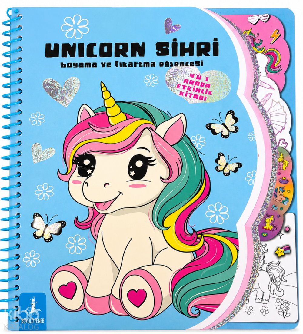 Unicorn Sihri Boyama ve Çıkartma Eğlencesi (Spiralli) - Kolektif